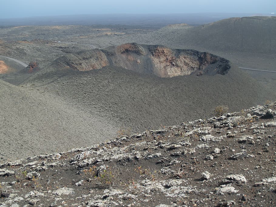 lanzarote, magma, volcano, nature, dirt, mountain, lava, land HD wallpaper