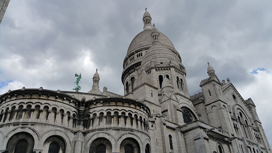 sacré-cœur, paris, coeur, sacre, church, montmartre, building exterior, HD wallpaper