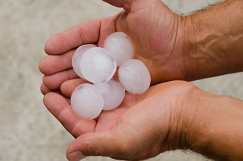 hail ice, heavy, storm, human hand, holding, human body part HD wallpaper