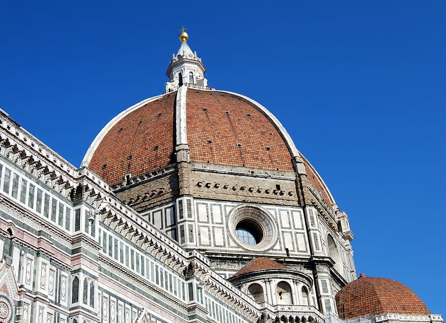 white and brown concrete capitol, dome, duomo, cathedral, brunelleschi, HD wallpaper