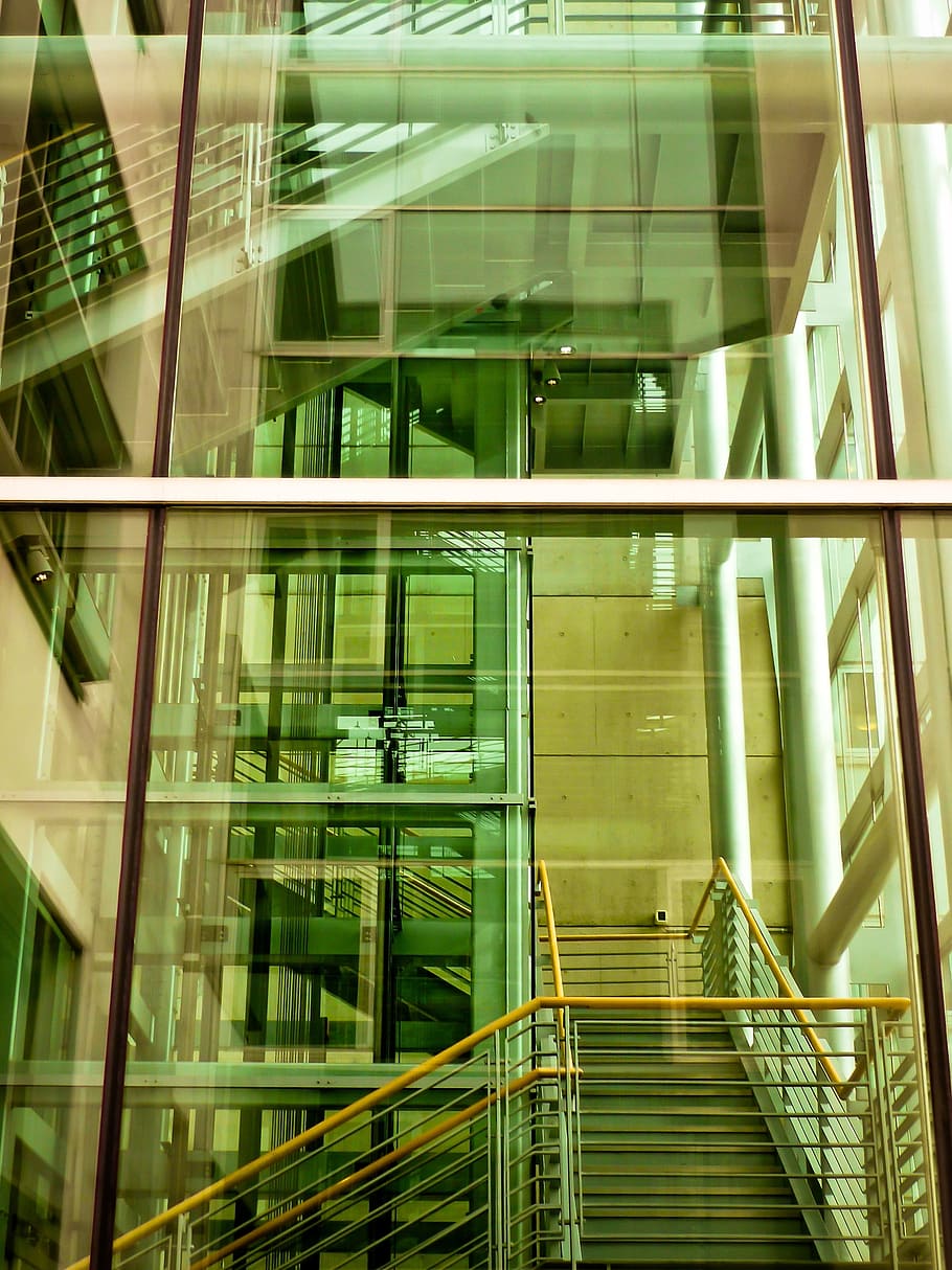 stairs, staircase, architecture, railing, emergence, interior design HD wallpaper