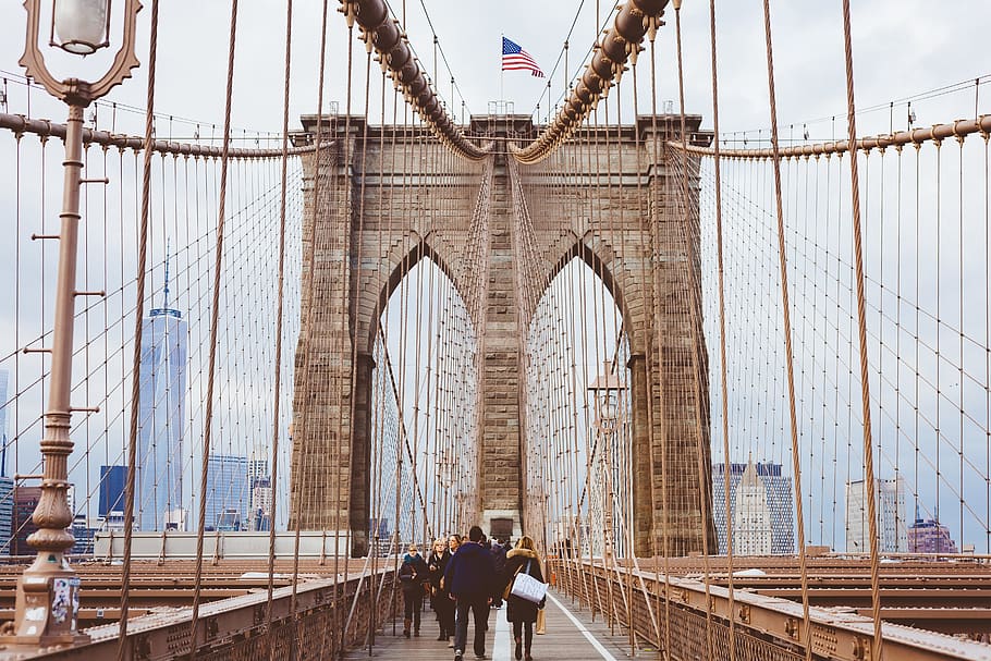 bridge, architecture, structure, infrastructure, people, man HD wallpaper
