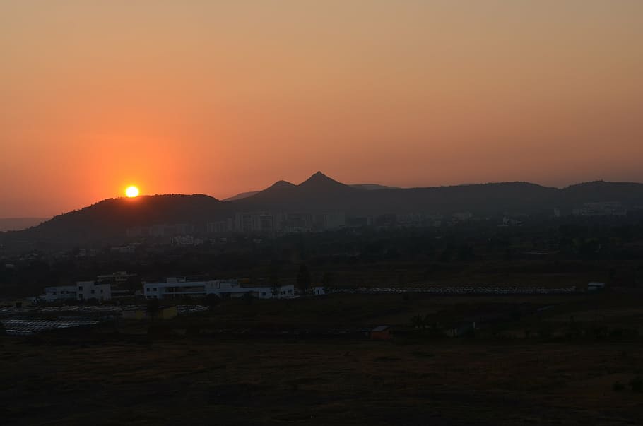 sunset, clouds, beach, orange, glow, sky, scenic, dusk, twilight HD wallpaper