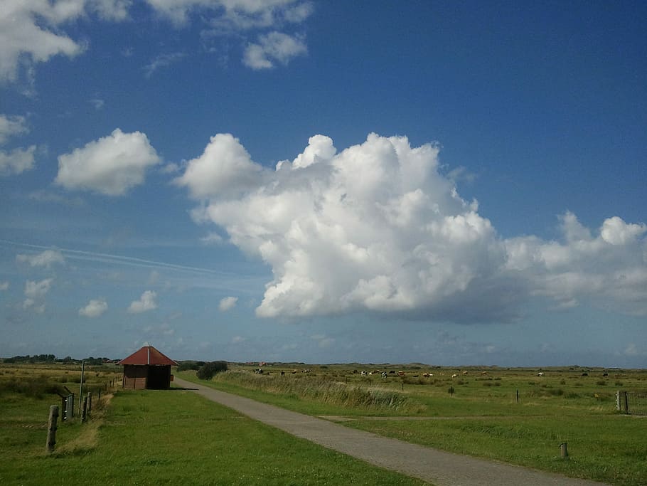 Cloud, Sky, Blue, Nature, cloud - sky, built structure, house HD wallpaper