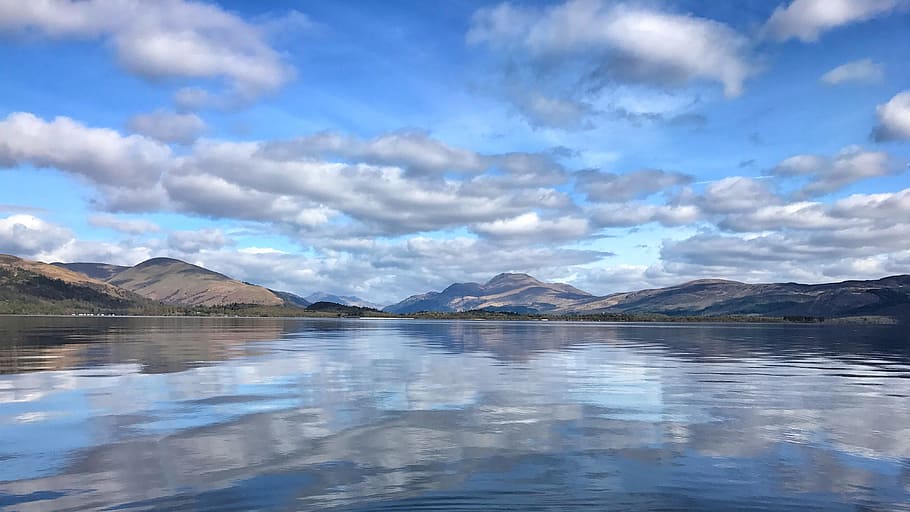 calm body of water surrounded by rock formations, loch lomond, HD wallpaper