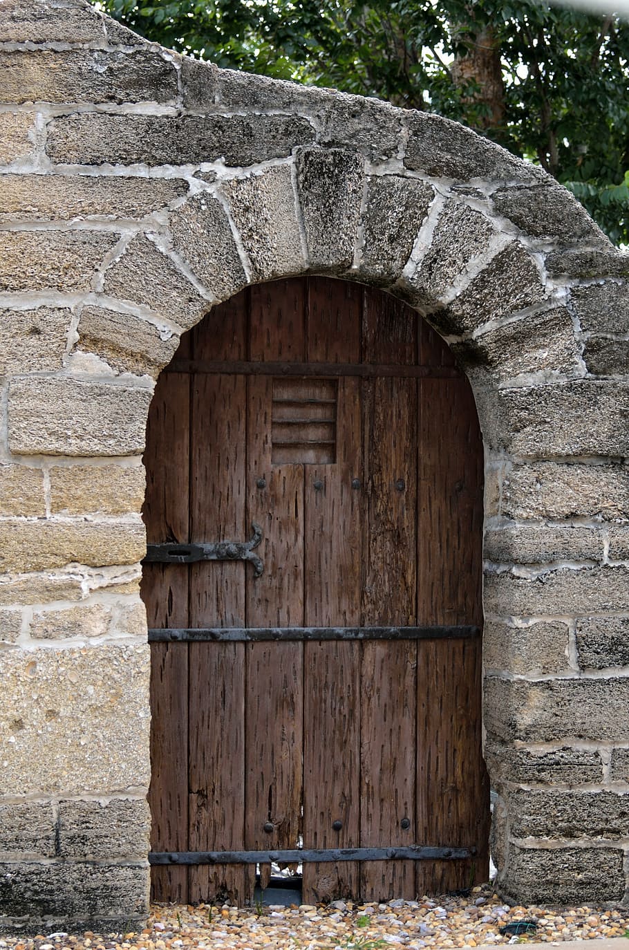 stone house with wooden door, historic door, vintage, antique