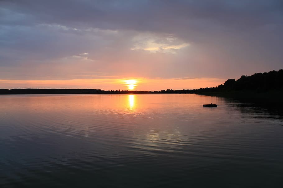 sunset, summer, masuria, sky, water, scenics - nature, beauty in nature HD wallpaper