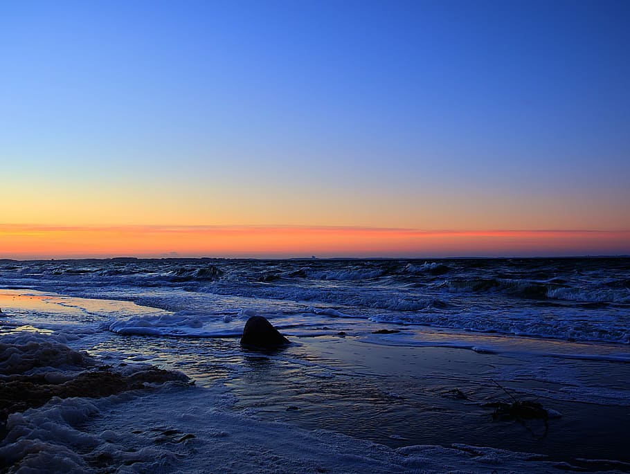 baltic sea, beach, coast, water, cold, uncomfortable, sand beach, HD wallpaper