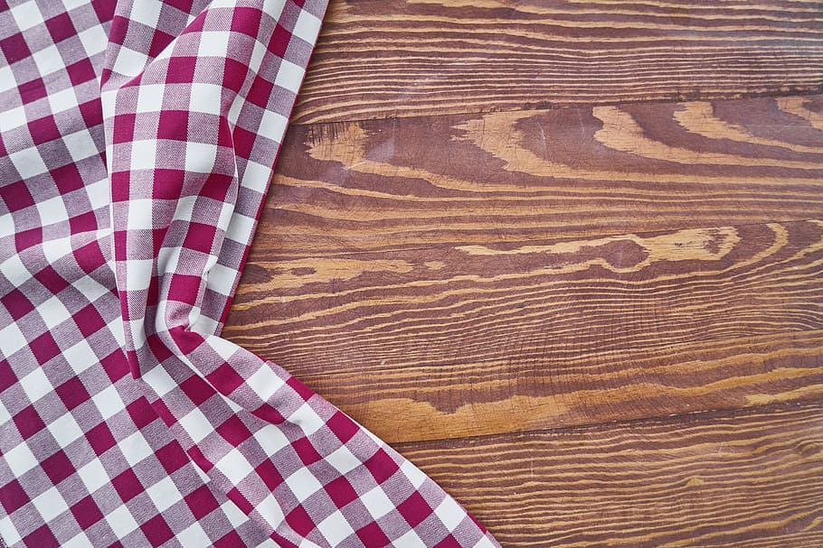 table, cover, red, plaid, texture, background, macro, kitchen HD wallpaper