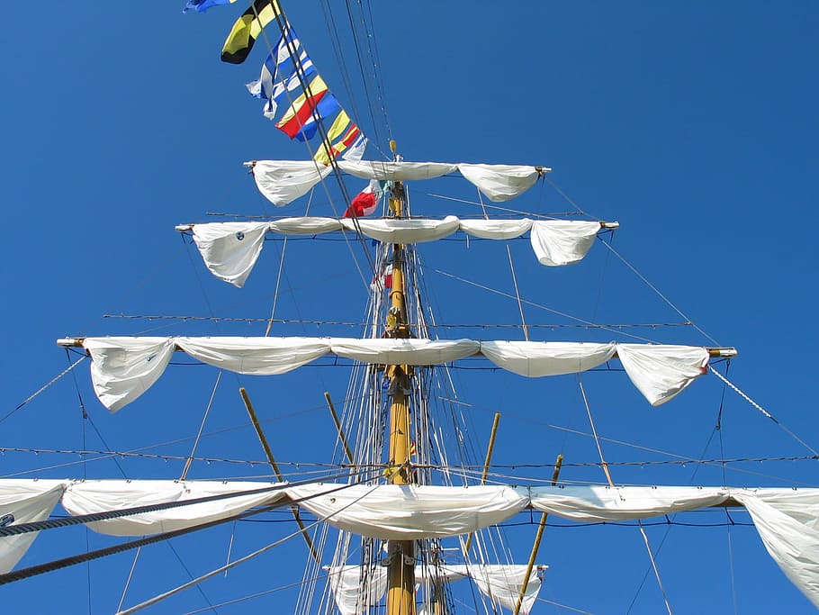 sailboat, mast, wind, ship, sky, sea, nautical vessel, mode of transportation HD wallpaper
