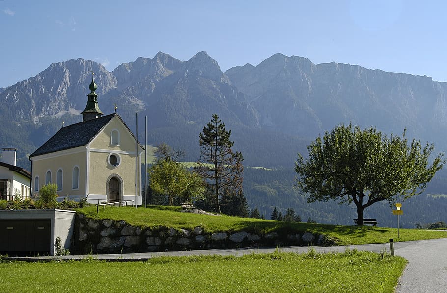Chapel, Mountains, Austria, Tyrol, walchsee, rettenschöss, HD wallpaper