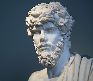 man statue, marble, portrait, rome, male, sculpture, art, ancient HD wallpaper