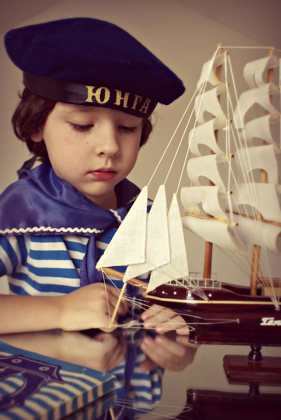 HD wallpaper: boy, ship, sailor, kids, sea, view, childhood, nicely ...