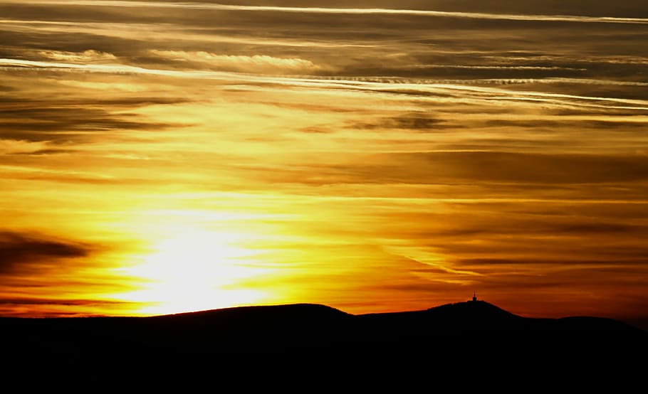West, Sun, Sunset, Clouds, the sun, sky, light, landscape, evening HD wallpaper