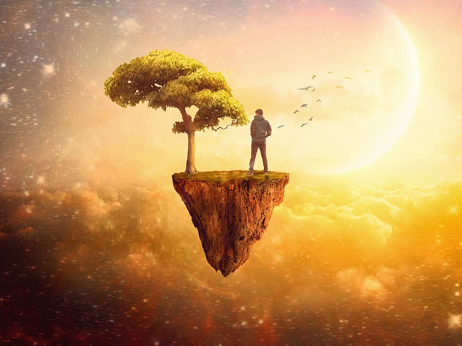 Editing, Photomanipulation, one person, sunset, adult, people HD wallpaper