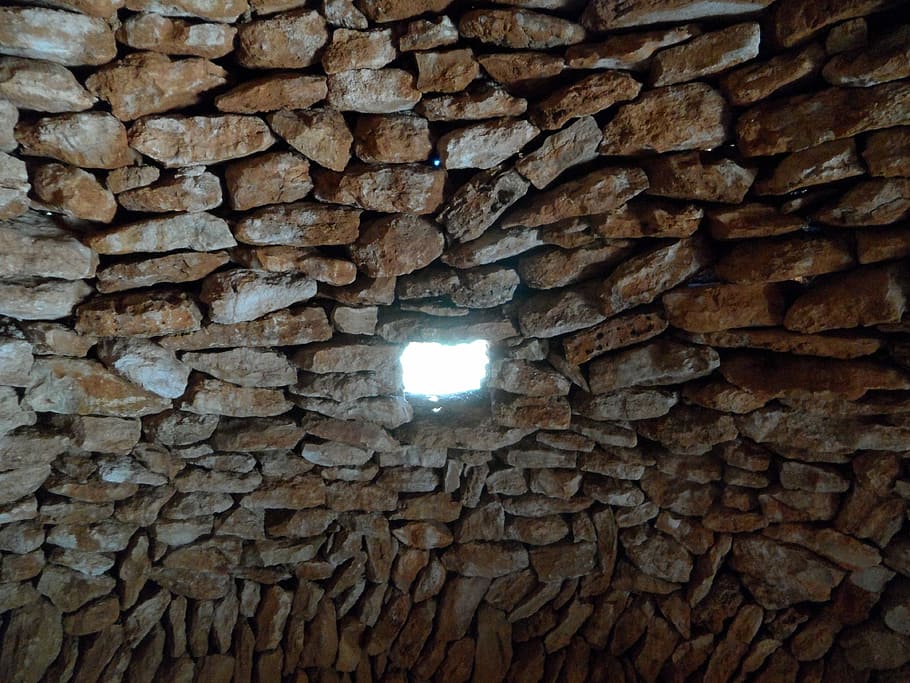 Hole, Window, Wall, Natural Stone, Stone, Stone, building, layered HD wallpaper