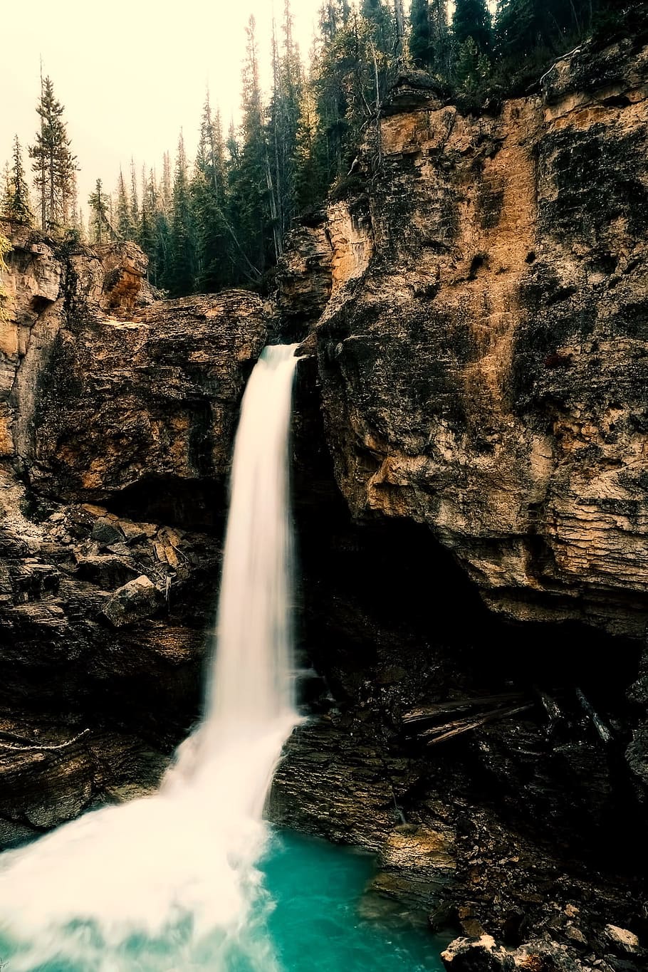 waterfalls near trees during daytime, stanley falls, stream HD wallpaper