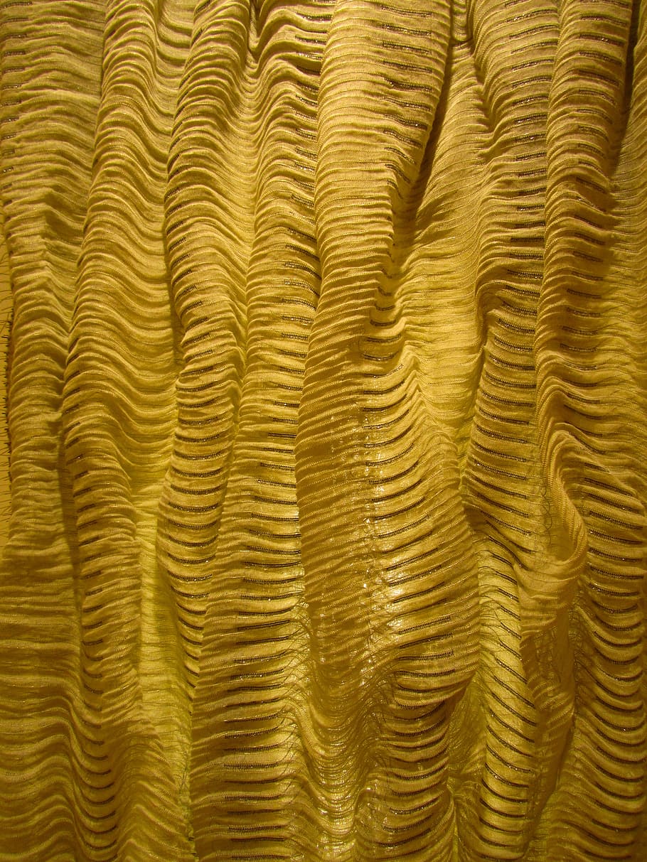 HD wallpaper: yellow textile, fabric, gold, texture, folds, pattern ...