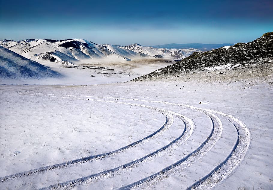 Landmark Photography of Hills Covered With Snow, clouds, cold HD wallpaper
