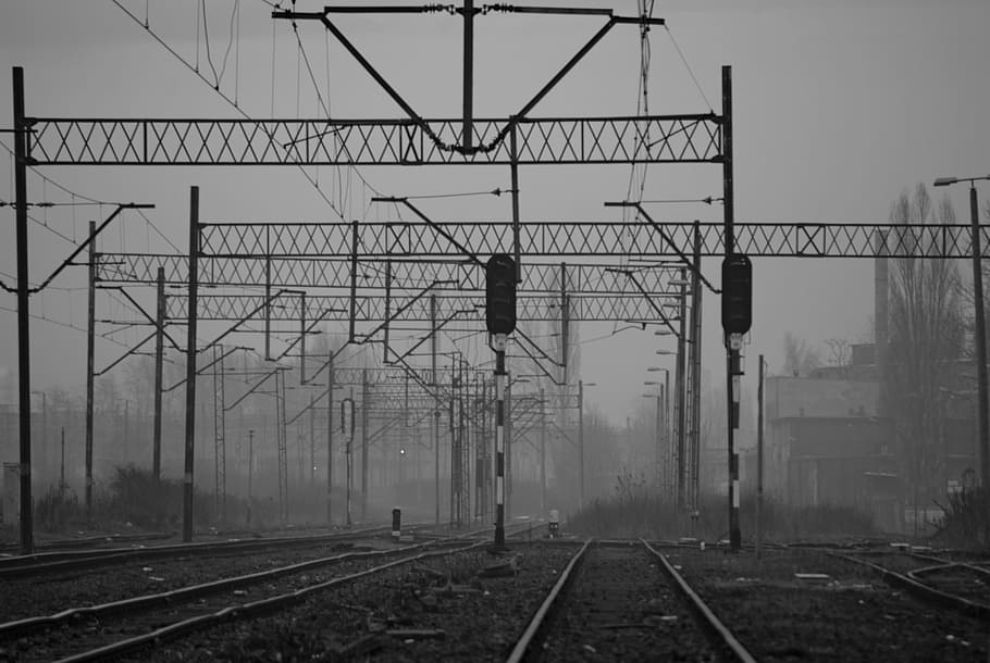 Traction, Tracks, Train, trawmaj, semaphore, railroad track HD wallpaper