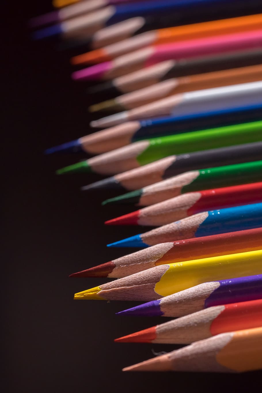 colored pencils, wooden pegs, pens, colorful, paint, school