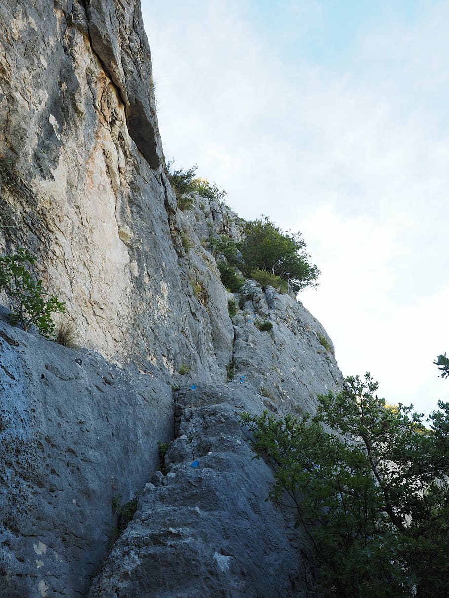 karst area, rock, france, provence, fontaine-de-vaucluse, rock wall, HD wallpaper