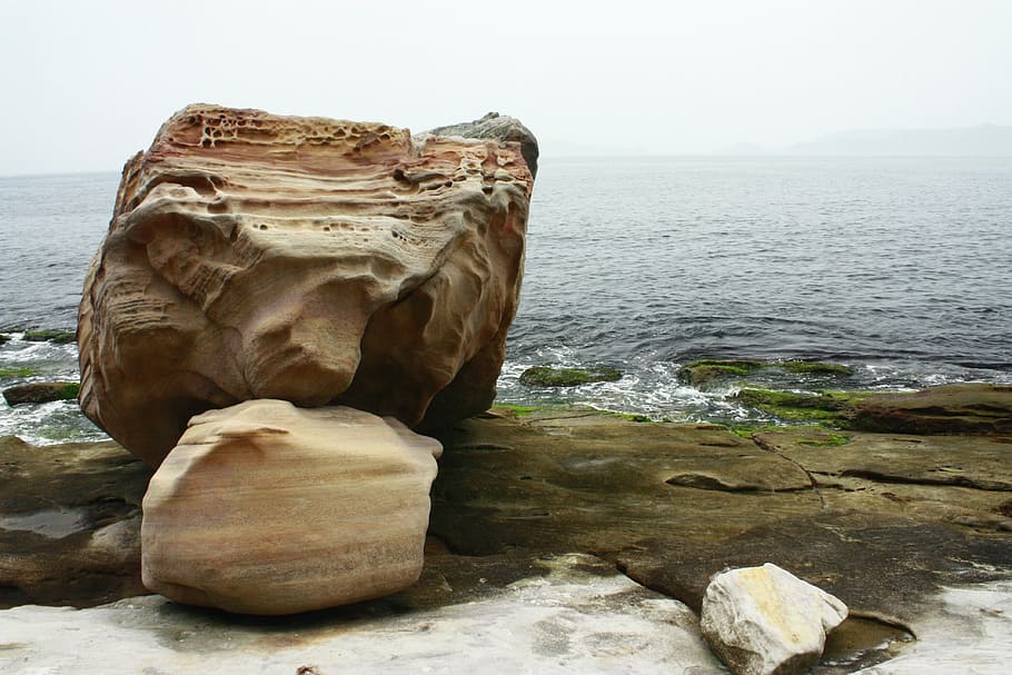 stone, huge, quality, coast, natural, landscape view, of the wind HD wallpaper