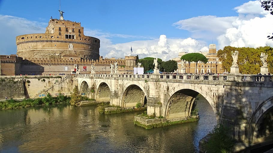 Charles Bridge, italy, rome, building, antique, columnar, roman