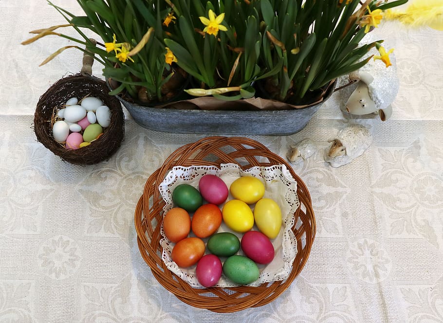 easter, egg, sweets, flower, food, easter egg, food and drink HD wallpaper
