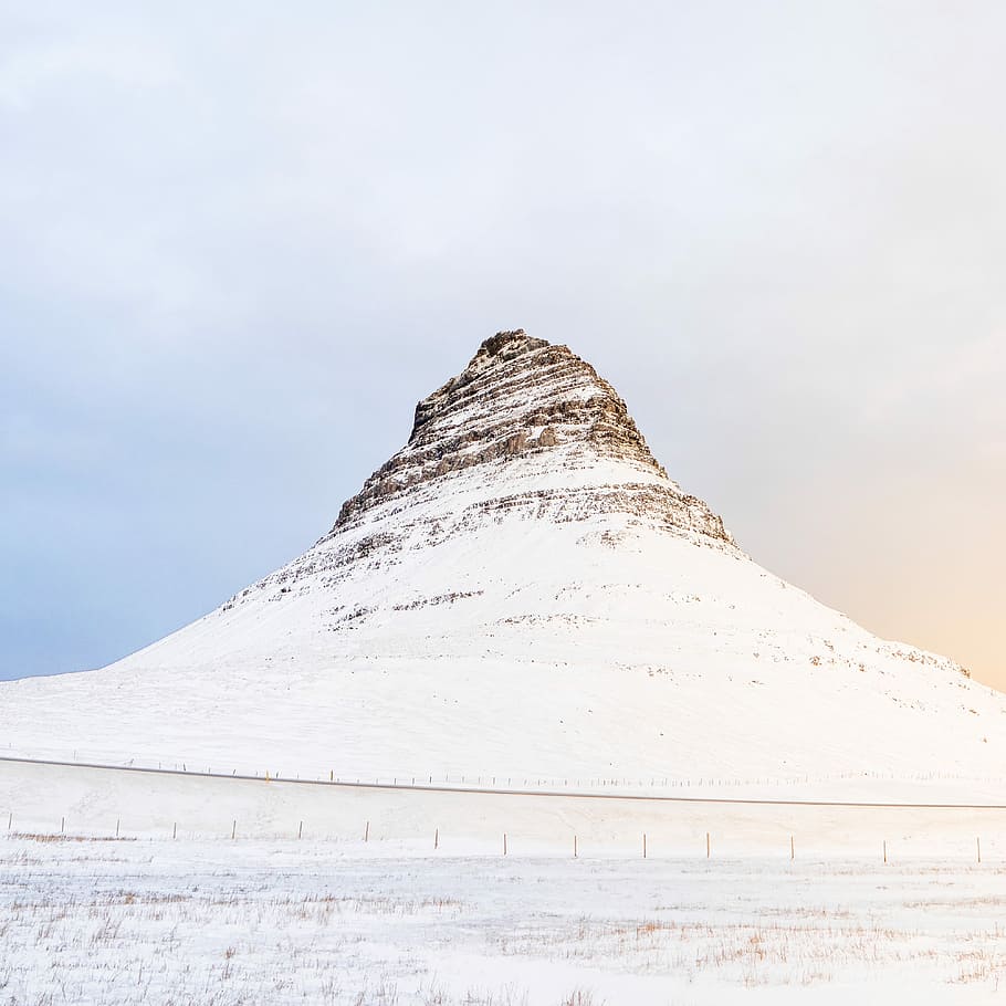 Kirkjuffel, Iceland, glacier mountain at daytime, peak, summit HD wallpaper