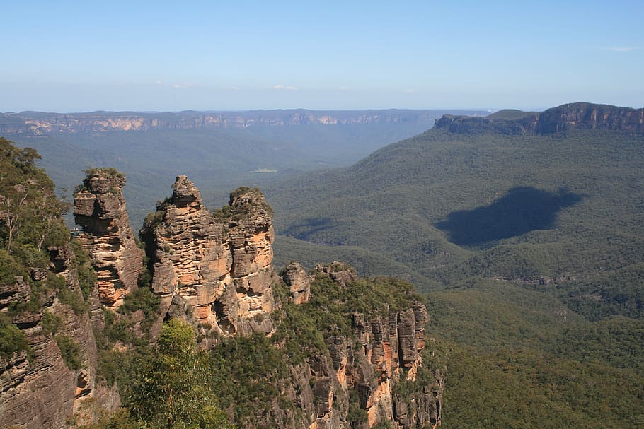 three sisters, blue mountains, australia, scenics - nature, HD wallpaper