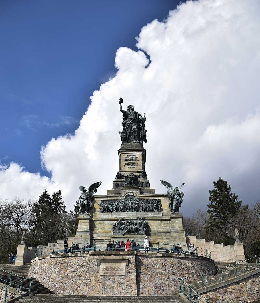 monument, rhine, niederwald, germany, niederwalddenkmal, hesse, HD wallpaper