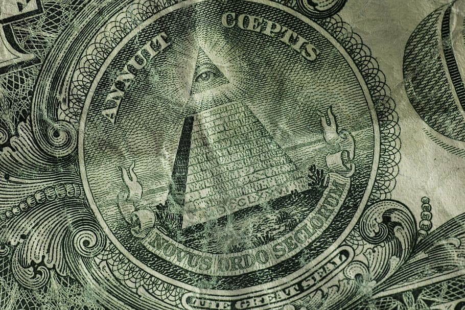 banknote, eye of providence logo, symbol, cash, money, dollar