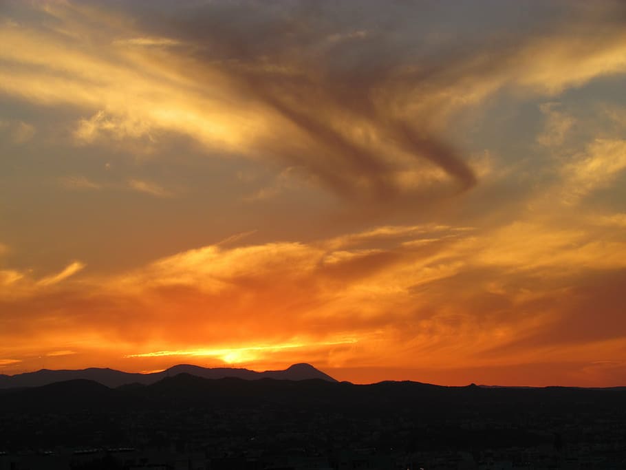 sky, colors, sunset, dramatic sky, scenics, cloud - sky, nature HD wallpaper
