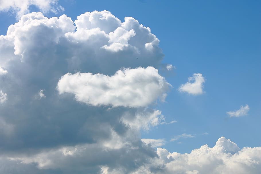 clouds, sky, blue, white, nature, cloud - sky, cloudscape, scenics - nature HD wallpaper