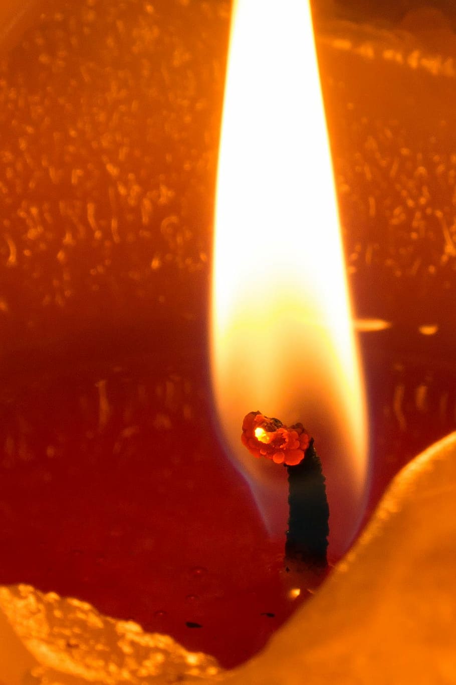 flame, wick, candle, glow, advent, meditative, christmas, orange HD wallpaper