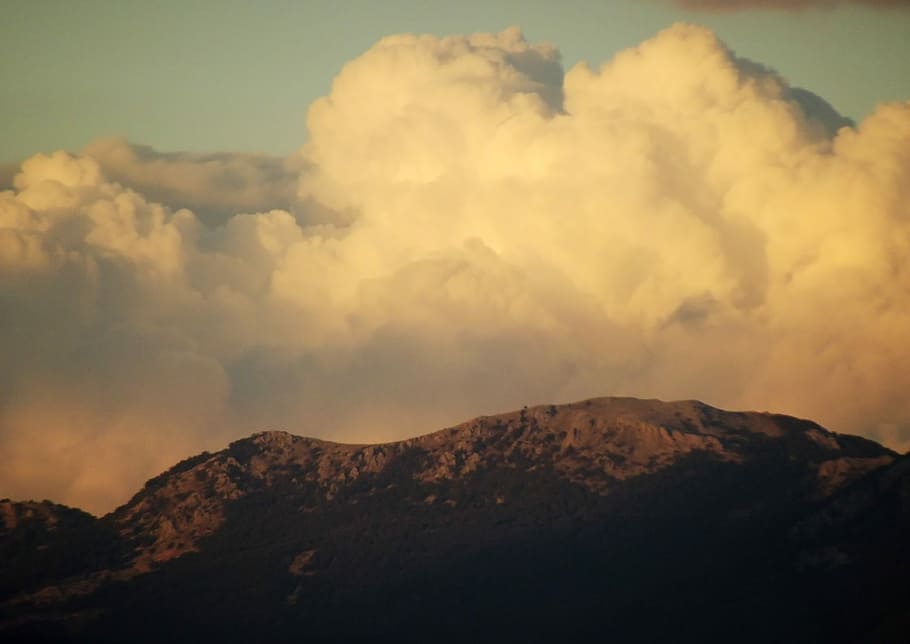 Mountains, Rocks, Clouds, Sunset, the rocks, sky, landscape HD wallpaper