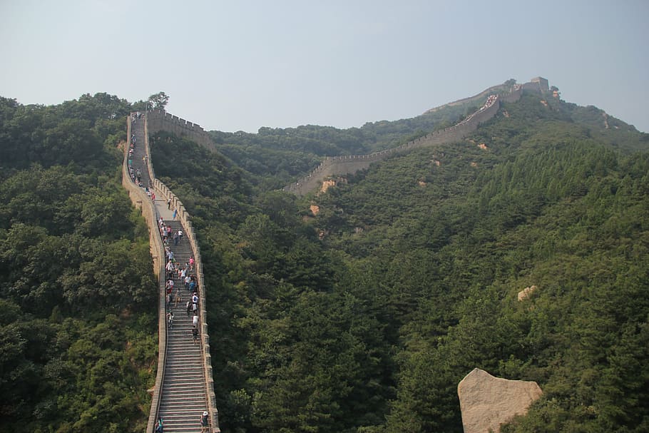 the great wall, mountain, stream, nature, scenics - nature HD wallpaper