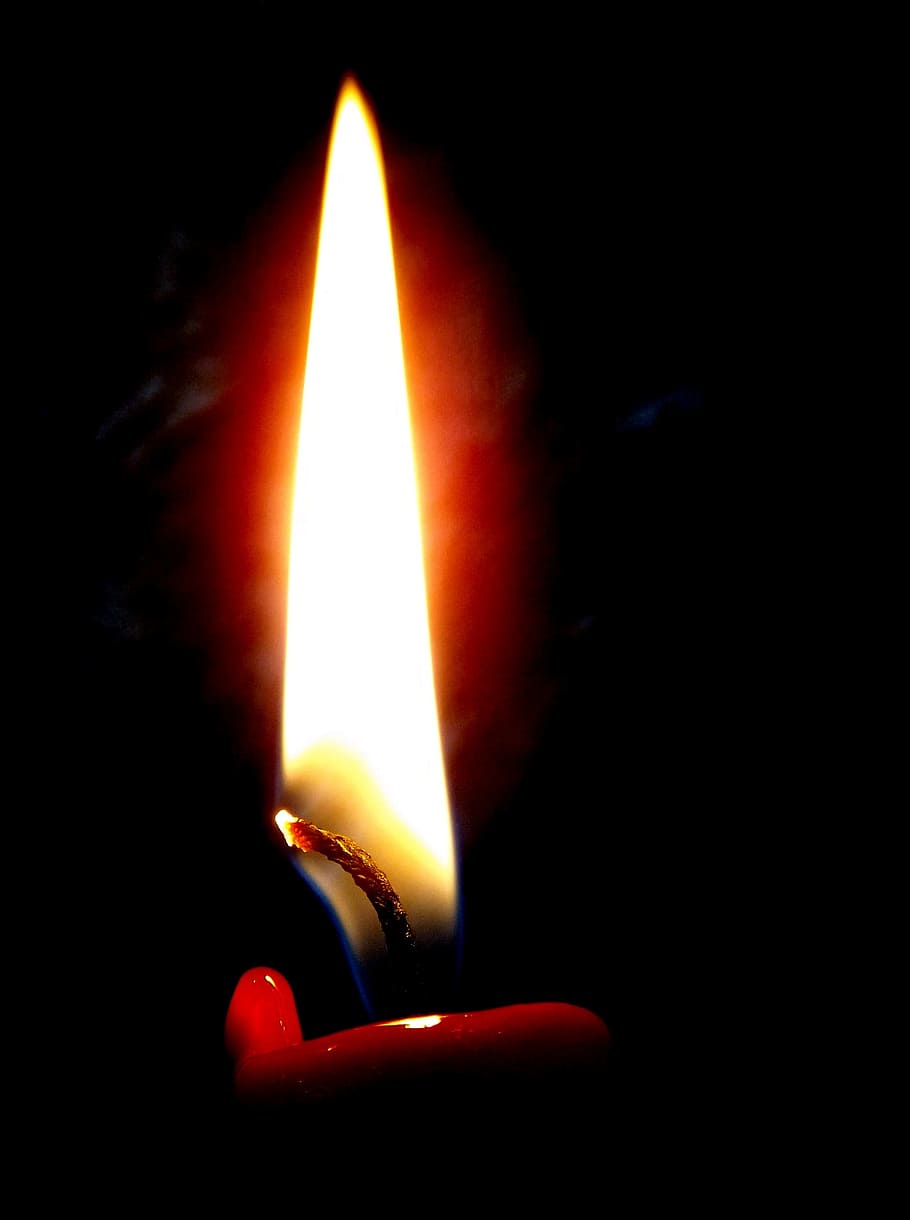Fire, Burning, Burning, Flame, Wax, Candle, lights, black, heat - temperature HD wallpaper