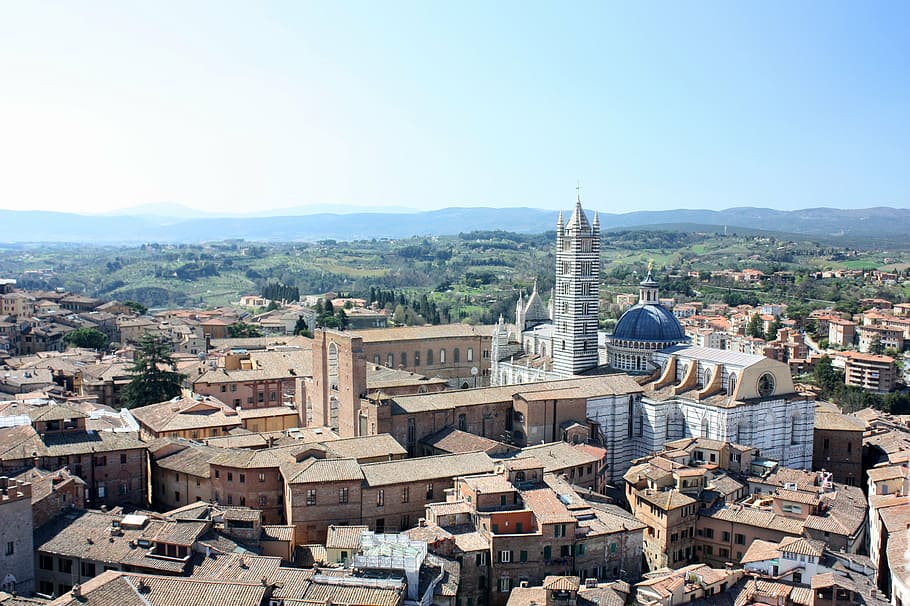 siena, architecture, tuscany, cityscape, church, europe, roof, HD wallpaper