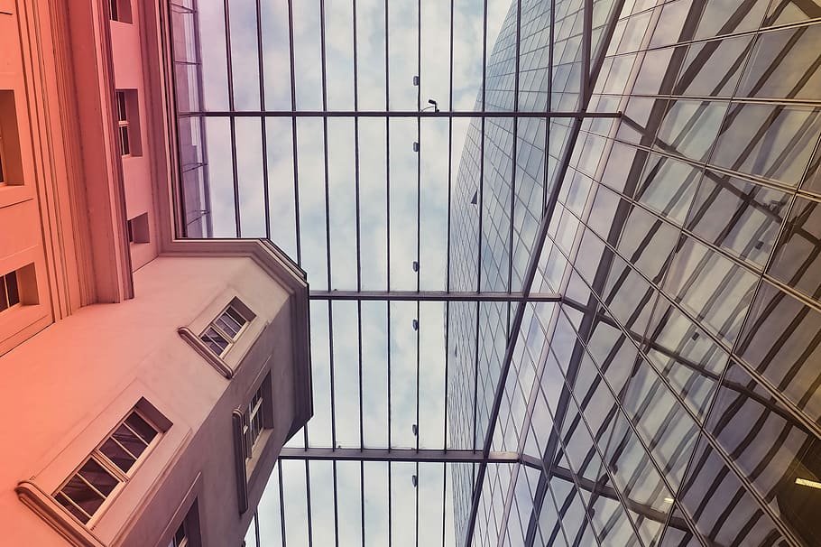 architecture, glass, window, building, sky, city, urban, structure HD wallpaper