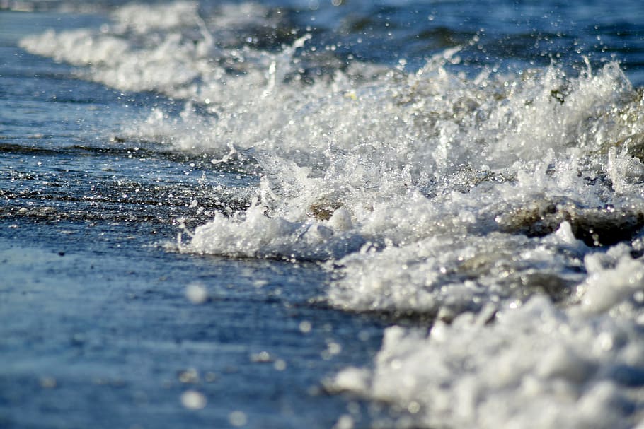 sea, wave, close up, water, sport, no people, nature, motion HD wallpaper