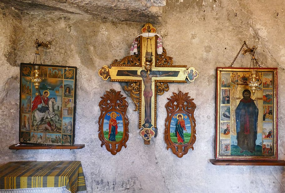 monastery, cave monastery, hermit, bulgaria, rousse, orthodox HD wallpaper