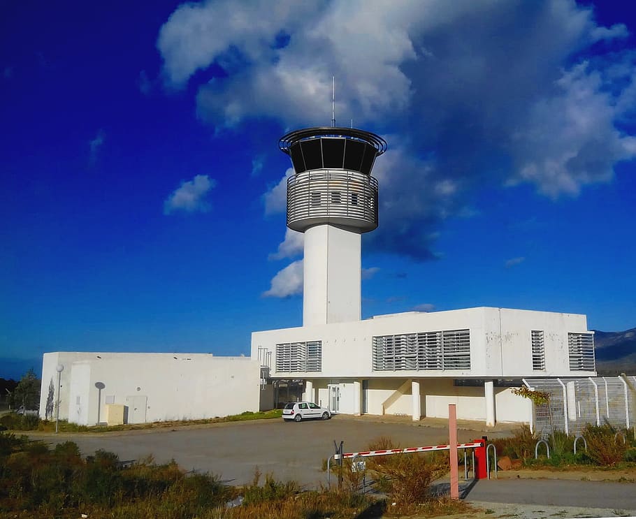 airport, control tower, aerodrome, building exterior, built structure HD wallpaper
