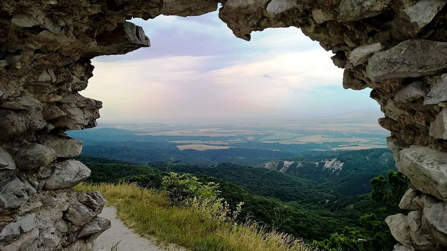 Castle, Views, Window, cloud - sky, scenics, nature, tranquil scene HD wallpaper