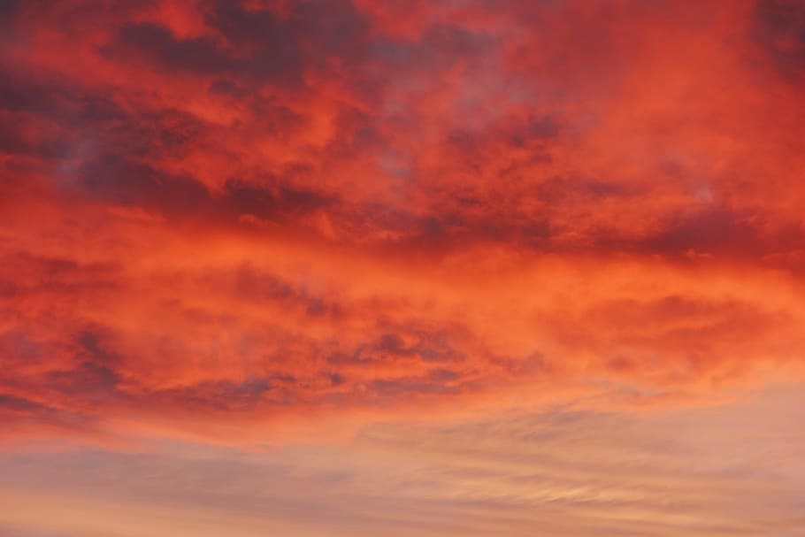 Red sunset sky, cloud, nature, weather, cloud - Sky, cloudscape HD wallpaper