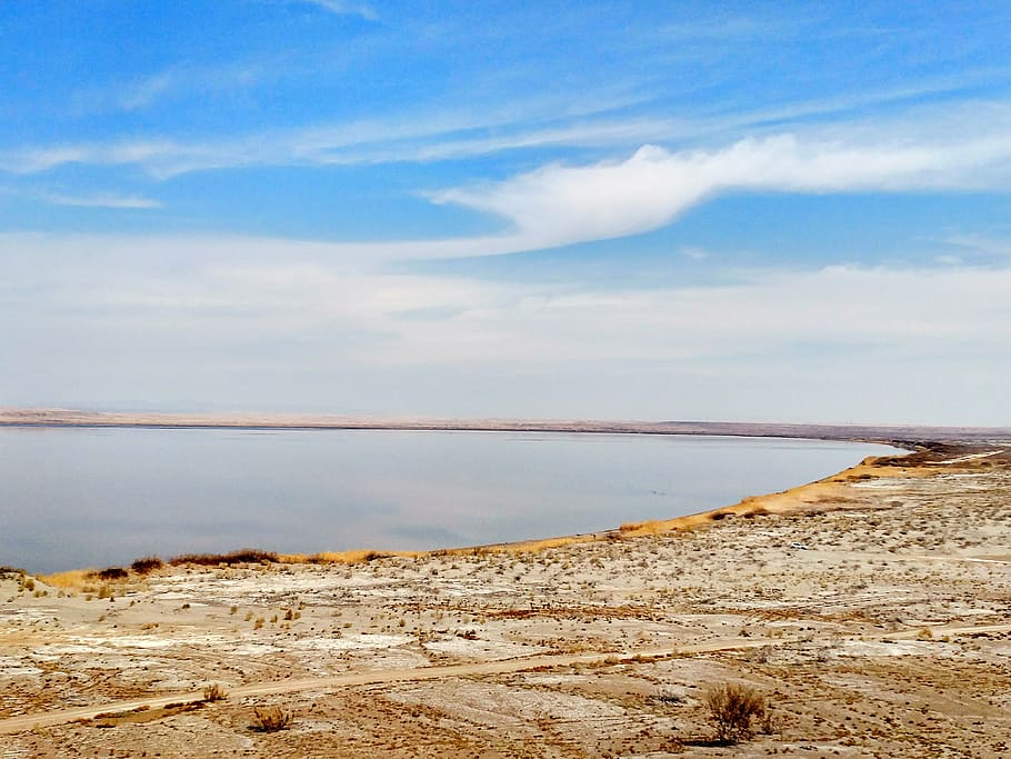 lake, gobi, cloud, material, nature, landscape, sea, water HD wallpaper