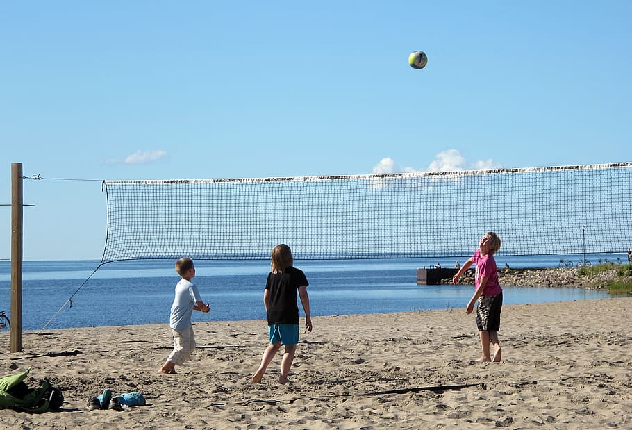 beach, beach ball, game, sand, summer, finnish, sea, seaside HD wallpaper