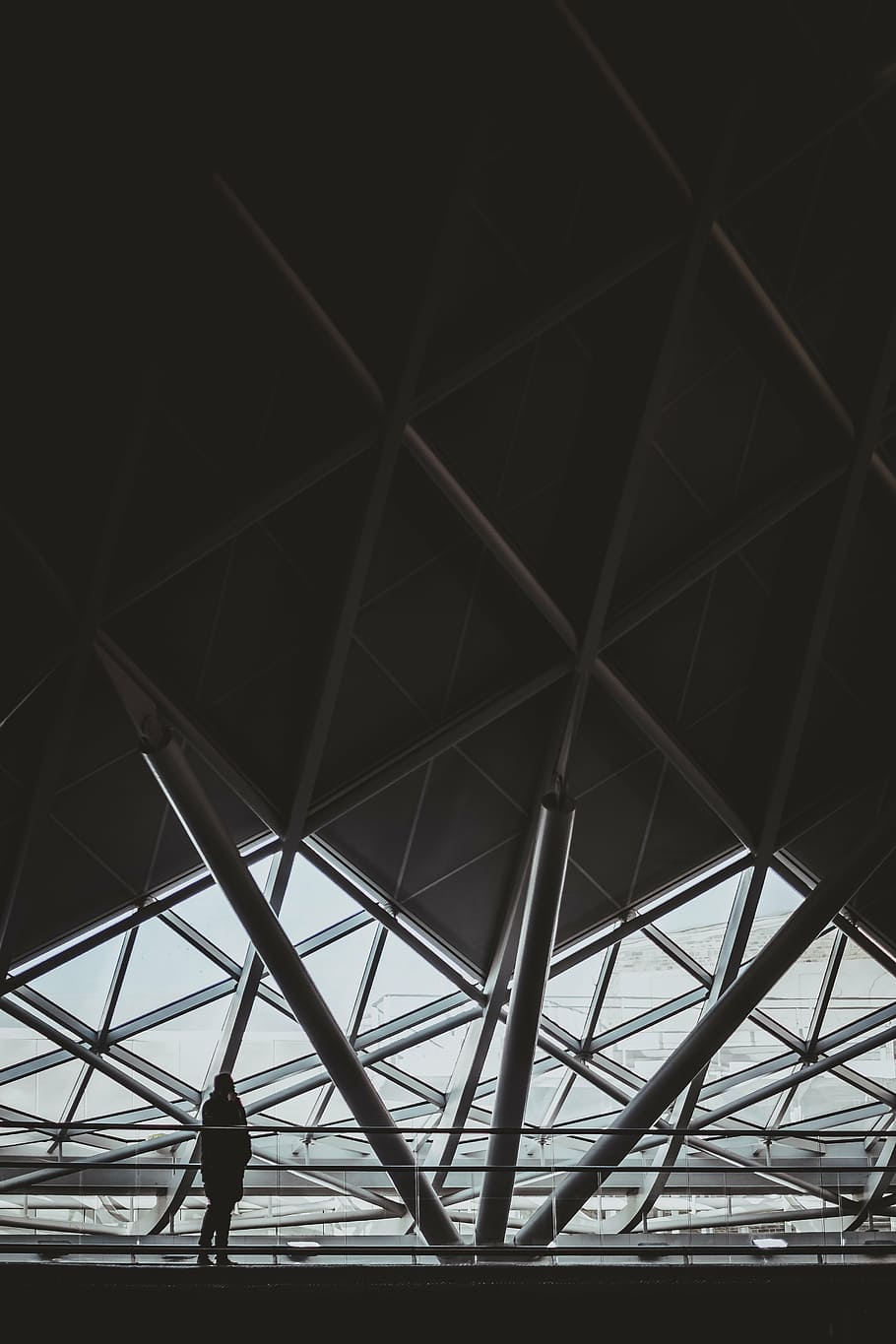 silhouette photo of person inside tower, architecture, building HD wallpaper