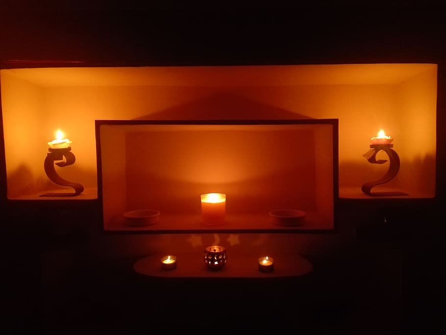 candle, romantic, low light, shadow, illuminated, lighting equipment HD wallpaper